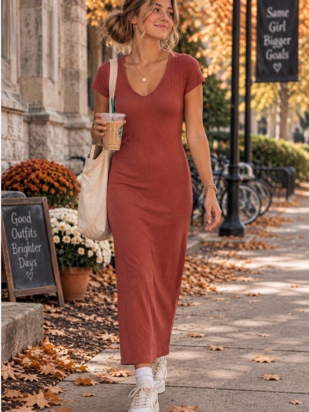 See You Monday ButteryV-Neck Maxi Dress - Rust